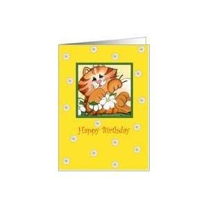  Birthday Kitty Cat & Daisy Card: Toys & Games