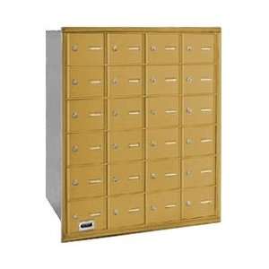   Horizontal Mailbox   24 A Doors   Gold   Rear Loading   Private Access