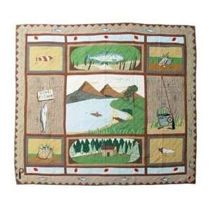   Applique II Theme Gone Fishing Quilt King 95x 105