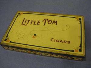 vtg 20s Art Deco Little Tom Advertisement Promo Cigar Tin Case  