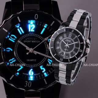 OHSEN 7 Color LED Digital Analog Lady Men Quartz Watch  