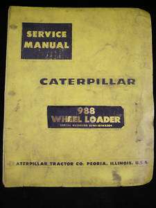 CAT CATERPILLAR Service Manual 988 Wheel Loader 87A  