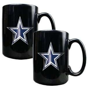  Dallas Cowboys NFL 2pc Black Ceramic Mug Set   Primary 