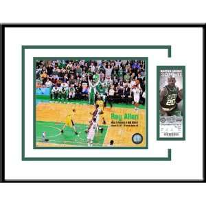  Ray Allen 3 Point Record Authentic Ticket Frame   Celtics 