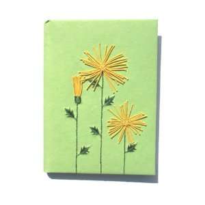  Handmade Recycled Cotton Paper Yellow Journal Flowers 