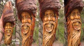Tree Wood Wizard Rustic Spirit Log Home Gnome Cabin Carving Forest 