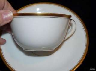 Set 9 Vignaud Freres Limoges Wedding Band Ring Cup & 12 Saucer ca 1938