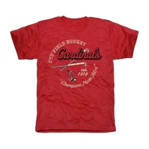 Ball State Cardinals Winners Circle Tri Blend T Shirt   Cardinal 