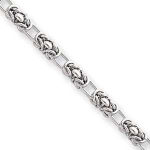    7.25in Rhodium plated Byzantine Bracelet Length 7.25 Jewelry