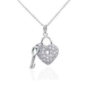  The Key to My Heart Pave Cubic Zirconia Pendant (Chain Not 
