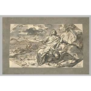  Charles Le Brun   32 x 22 inches   Saint Jean dans lîle de Patmos