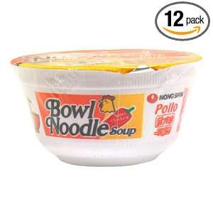 Nong Shim Noodle Bowl Soup, Spicy Chicken, 3.03 Ounce Packages (Pack 