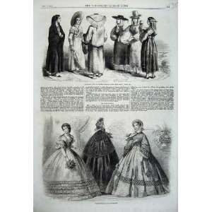  1861 Paris Fashion Dresses Types Tuscan Peasant Women 
