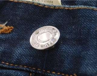 2011 New Men Korean Slim Fit Fashion Double zipper Jeans Blue 2539 