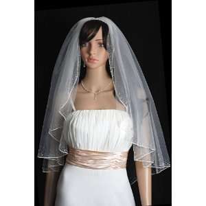  1T WHITE Swarovski Crystal Beaded Wedding Veil 40 Beauty