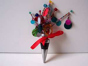 Pier 1 Imports Festive Wine Bottle Stopper Beads and Bangles Cute 