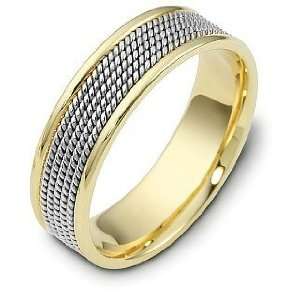  18 Karat 7mm Titanium & Yellow Gold Wedding Band Ring   10 