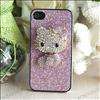 Hello Kitty 3D Rhinestone Crystal Bling Hard Case Cover For iPhone 4 