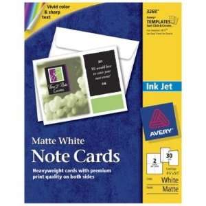  Note Cards, 4 1/4x5 1/2, 30 Cards and Envelopes White 