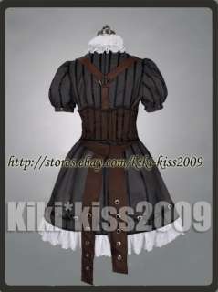 Gothic Lolita Punk Gray Dress Alice Madness Returns Cosplay Custom 