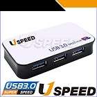 Uspeed 4 Port USB 3.0 Auto Sharing Switch Hub High Speed 5Gbps