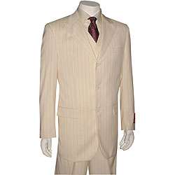 Mantoni Urban Mens Off white 3 piece Wool Suit  