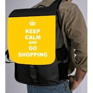  Keep Calm and Go Shopping   Yellow Color Back Pack 