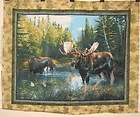 Moose Wild Wall Hanging 100% Cotton Fabric Panel Caldwell Creek Quilt 
