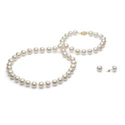   Freshwater Pearl Necklace/ Earring Set (8 9 mm/ 18 in)  Overstock