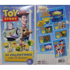  Disney Pixar Toy Story 34 Valentines with 35 Stickers 