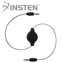 INSTEN Black Retractable Auxiliary Cable for Apple iPod   