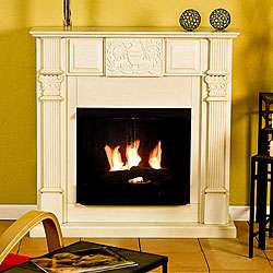 Avalon Antique White Gel Fuel Fireplace  Overstock