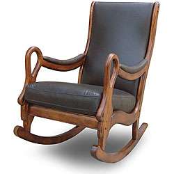 Vintage Leather Rocking Chair  