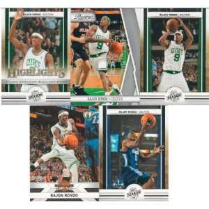 Rajon Rondo 5 Card Gift Lot Containing One Each of His 2010 2011 