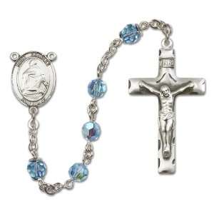  St. Charles Borromeo Aqua Rosary Jewelry