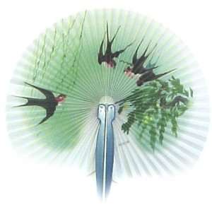 BLACK BIRDS AND WILLOW TREE FOLDING FAN: Everything Else