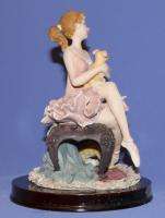   Giovanni Collection Woman Ballet Dancer & Dogs Alabaster Figurine