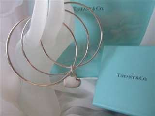 Tiffany & Co. Double Heart Triple Sterling Silver Bangle Bracelet 