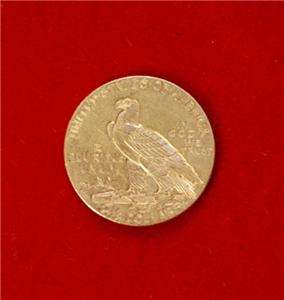 1909 Indian Head $2 1/2 Gold Coin Piece Quarter Eagle #mlb2058  