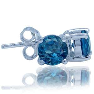 REAL Garnet Peridot Blue Topaz 925 Silver Stud Earrings  