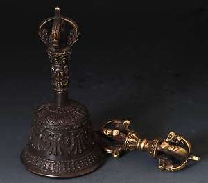 Tibet Buddhist Bronze Rattles Bell Dorje Musical Sound  