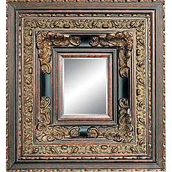 Rectangular Framed Dark Gold Patina Wood Wall Mirror  Overstock