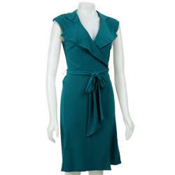 Max & Cleo Womens Green Jersey Wrap Dress  Overstock