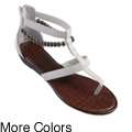 Journee Collection Womens Latte Bead Accent Gladiator Sandals 