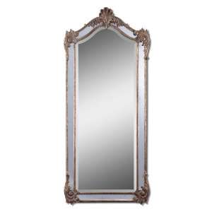 Uttermost 78 Inch Alvita Wall Mounted Mirror Heavily Antiqued Gold 