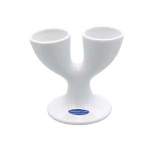  Double Egg Cup   White Ceramic