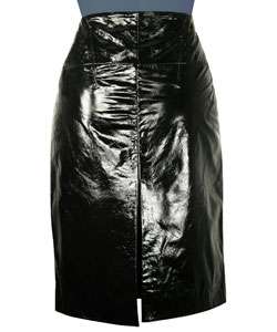 Versace Couture Black Patent Leather Skirt  