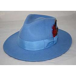 Ferrecci Mens Light Blue Wool Fedora Hat  Overstock