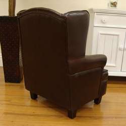 Luxury Toddler Kids Brown Faux Leather Wingback Chair  Overstock