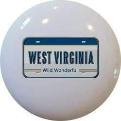 West Virginia WV License Plate Cabinet DRAWER Pull KNOB  